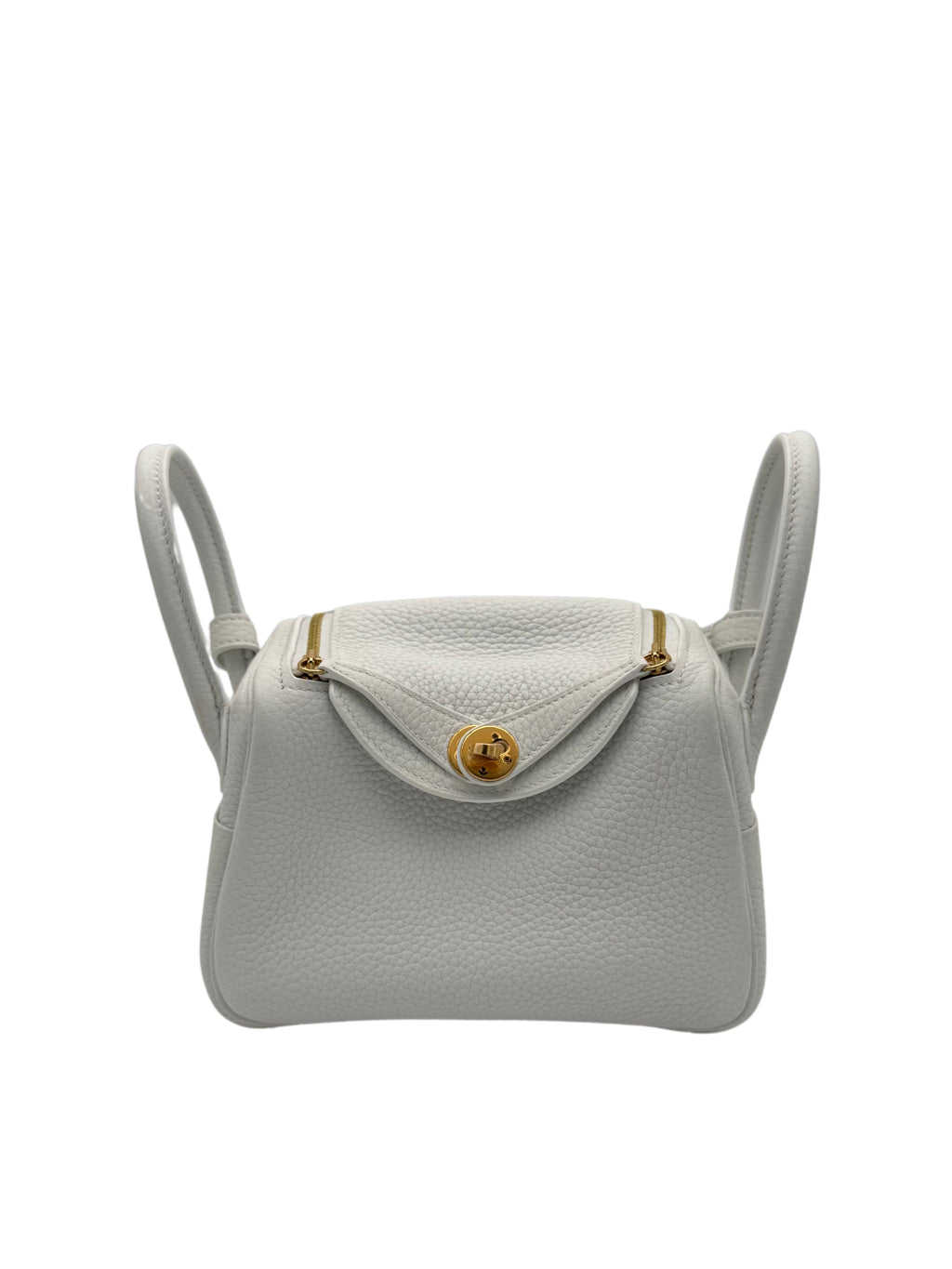 Bag Hermès Lindy Mini Clemence New White Gold Hardware -  Bolso blanco herraje dorado en Marbella