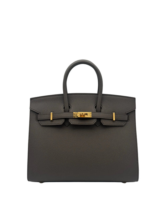 Bag Hermes Birkin 25 Epsom Gris Etain Gold Hardware W 2024 - Bolso gris  herraje dorado.