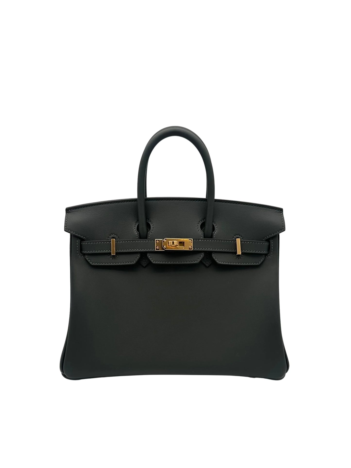 Bag Hermès Birkin 25 Swift Vert Fonce Gold Hardware - Bolso color verde herraje dorado