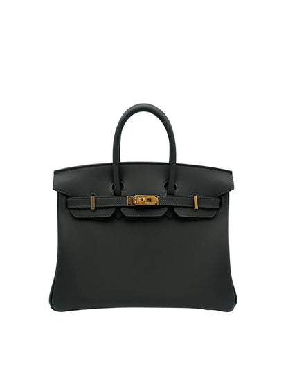 Bag Hermès Birkin 25 Swift Vert Fonce Gold Hardware - Bolso color verde herraje dorado
