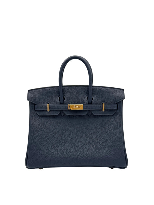 Bag Hermes Birkin 25 Togo Blue Abysse Gold Hardware K 2025 - Bolso verde herraje dorado.