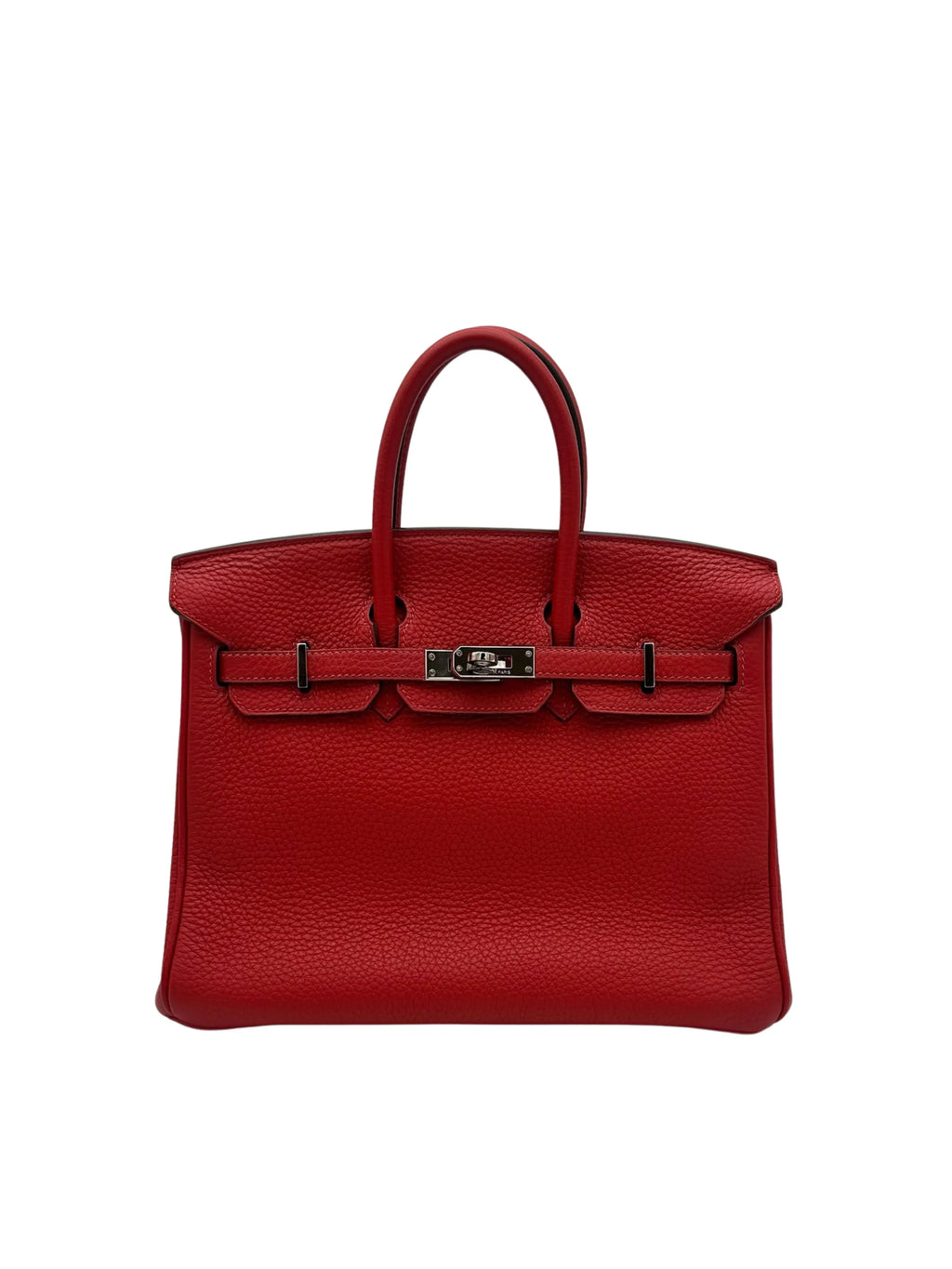 Bag Hermes Birkin 25 Togo Geranium Palladium Hardware P 2012 - Bolso rojo herraje paladio.