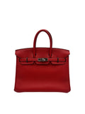 Bag Hermes Birkin 25 Togo Geranium Palladium Hardware P 2012 - Bolso rojo herraje paladio.