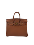 Bag Hermes Birkin 25 Togo Gold Gold Hardware - Bolso marron herraje dorado.