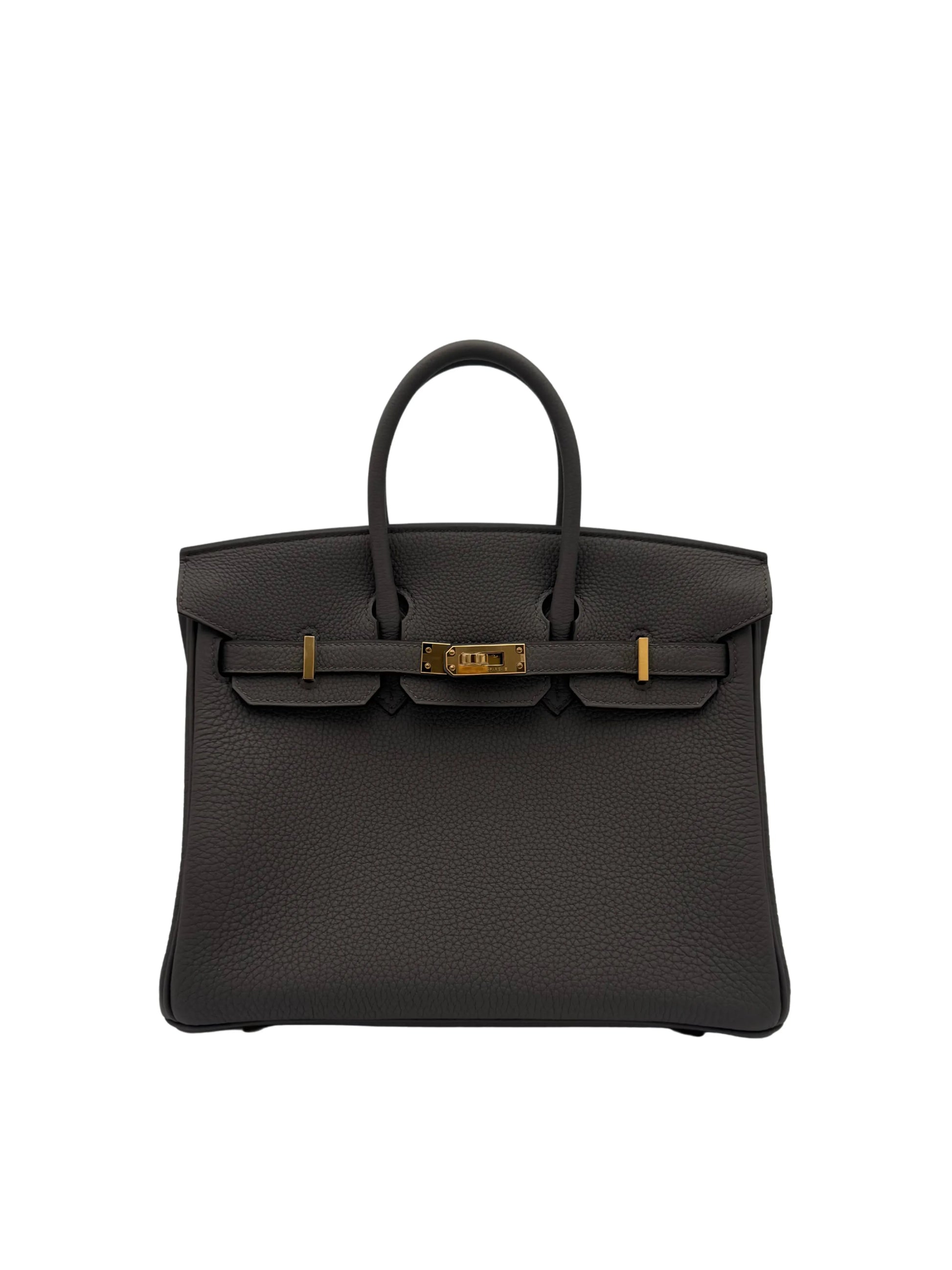 Bag Hermes Birkin 25 Togo Gris Etain Gold Hardware W 2024 - Bolso gris  herraje dorado.