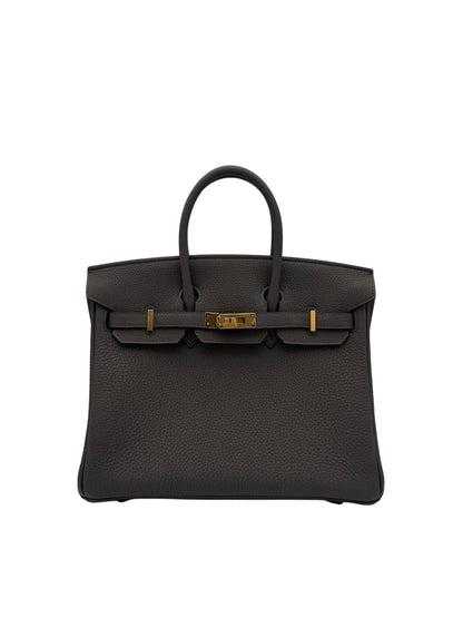 Bag Hermes Birkin 25 Togo Gris Etain Gold Hardware W 2024 - Bolso gris  herraje dorado.