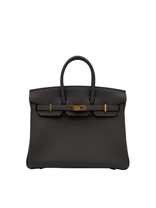 Bag Hermes Birkin 25 Togo Gris Etain Gold Hardware W 2024 - Bolso gris  herraje dorado.
