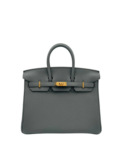 Bag Hermes Birkin 25 Togo Vert Amande Gold Hardware K 2025 - Bolso verde herraje dorado.
