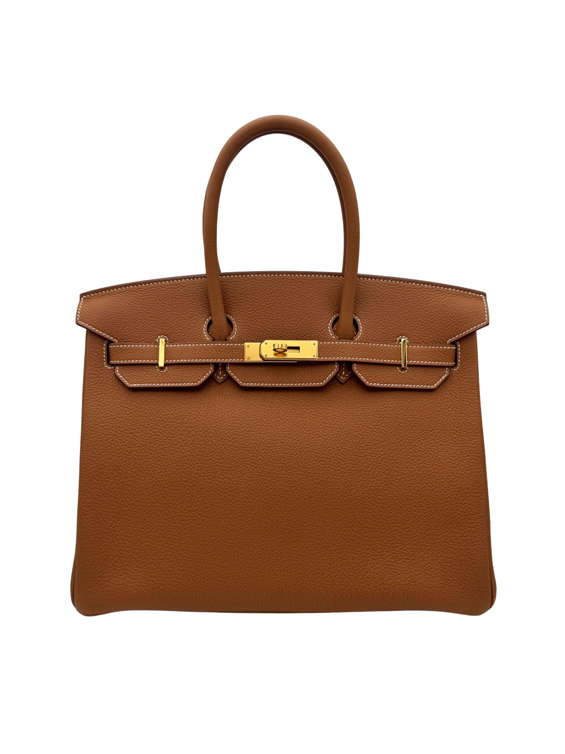 Bag Hermes Birkin 35 Togo Gold Gold Hardware - Bolso marron herraje dorado.