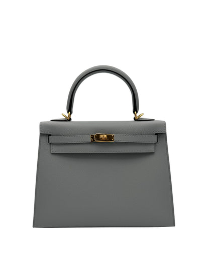 Buy Bag Hermès Kelly 25 Epsom Blue Glacier Gold Hardware in Marbella Old town | Compra bolso Kelly piel epsom gris herraje dorado, envio internacional.