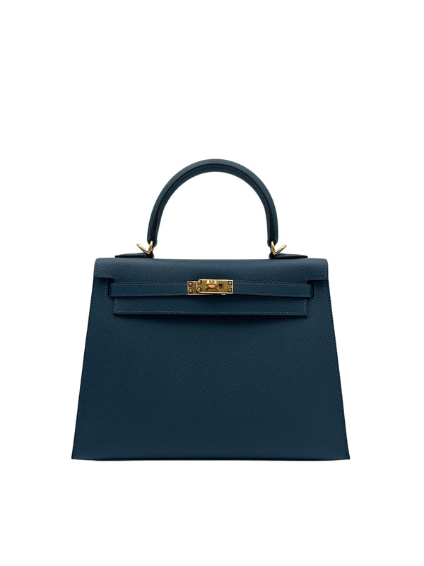 Buy Bag Hermès Kelly 25 Epsom Deep Blue Gold Hardware in Marbella Old town | Compra bolso Kelly piel epsom azul herraje dorado, envio internacional.
