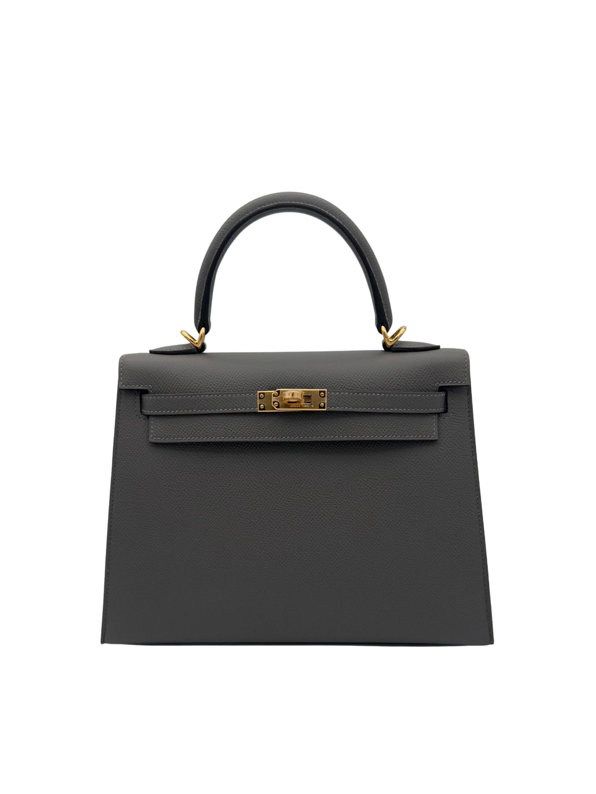 Buy Bag Hermès Kelly 25 Epsom Grey Meyer Gold Hardware in Marbella Old town | Compra bolso Kelly piel epsom gris herraje dorado, envio internacional.