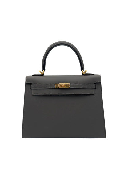 Buy Bag Hermès Kelly 25 Epsom Grey Meyer Gold Hardware in Marbella Old town | Compra bolso Kelly piel epsom gris herraje dorado, envio internacional.