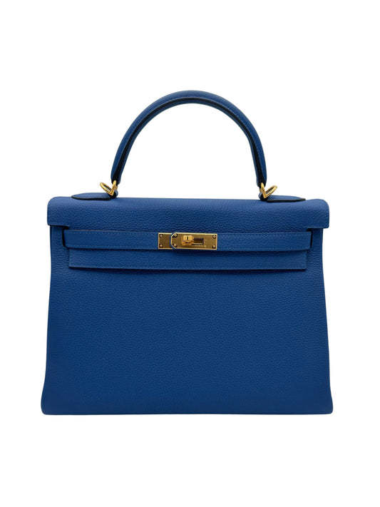 Bag Hermes Kelly 32 Togo Blue France Gold Hardware, in Marbella. | Bolso Kelly 32 Togo Azul Herraje Dorado, Set Completo, Envio internacional.