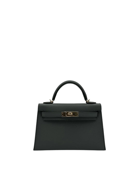 Bag Hermès Kelly Mini Epsom Vert Amande Permabrass Hardware New in Marbella | Bolso K20 piel epsom gold herraje dorado 