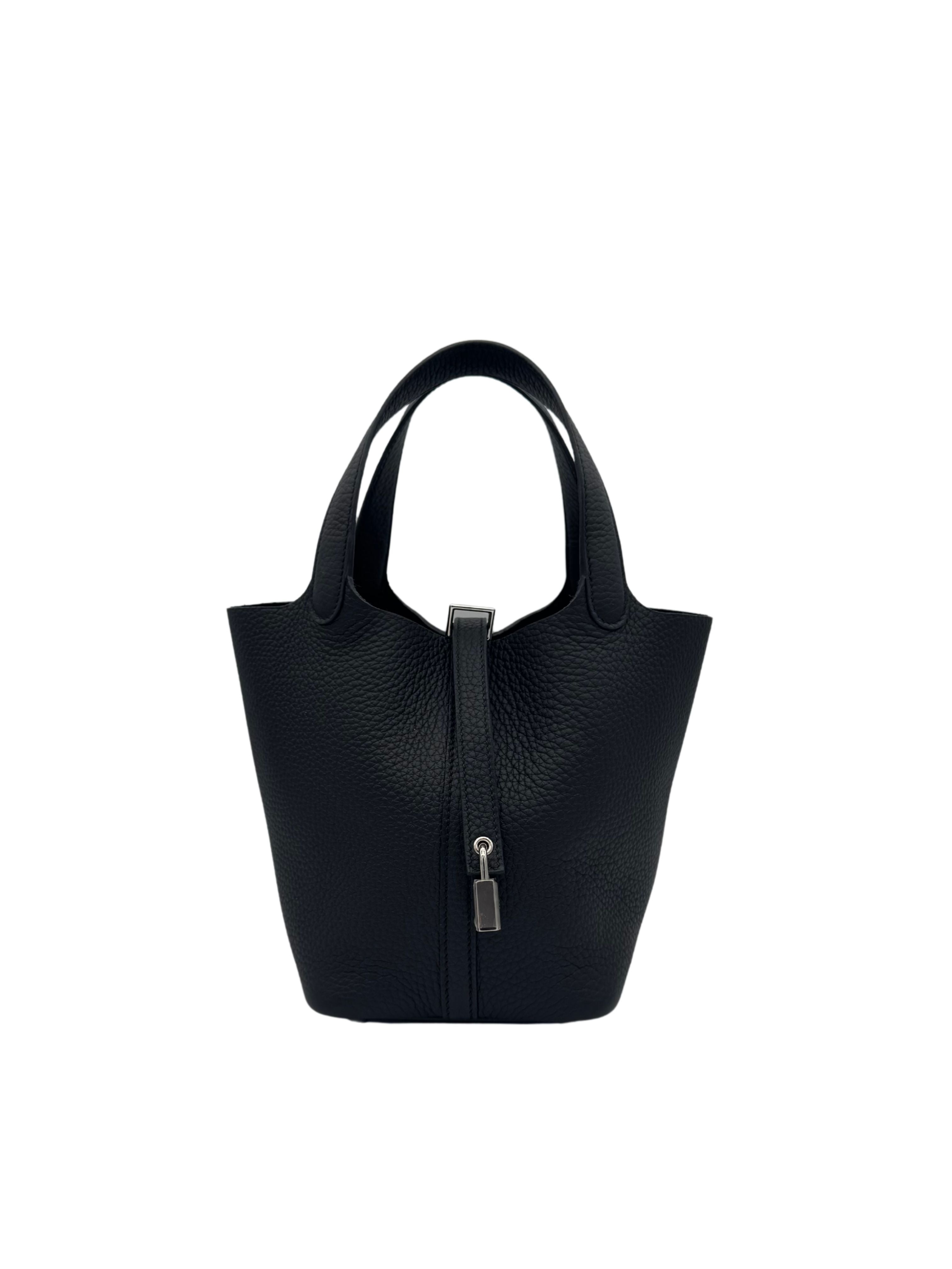 Bag Hermès Picotin 18 Clemence Noir Palladium Hardware - Bolso Hermes Picotin Negro Herraje Paladio