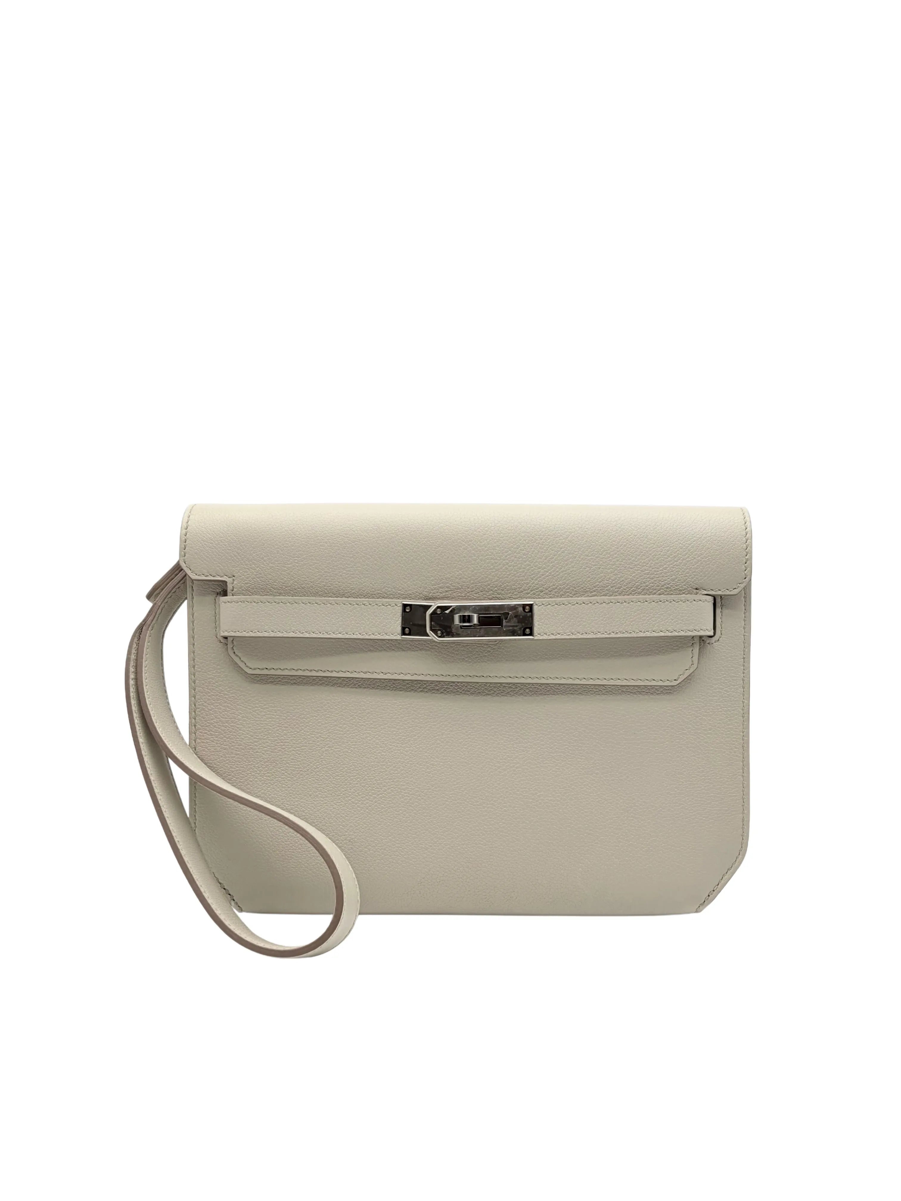 Hermès Kelly Dépêches 25 Evercolor Beton Palladium Hardware full set in Sotogrande | Bolso Hermès Dépêches 25 color beton herraje paladio, envio internacional.