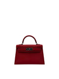 Hermès Kelly Mini Chèvre Rouge Casaque/Pink Palladium Hardware full set in Sotogrande | Hermès Kelly 20 Chèvre rojo / rosa herraje paladio, envio internacional