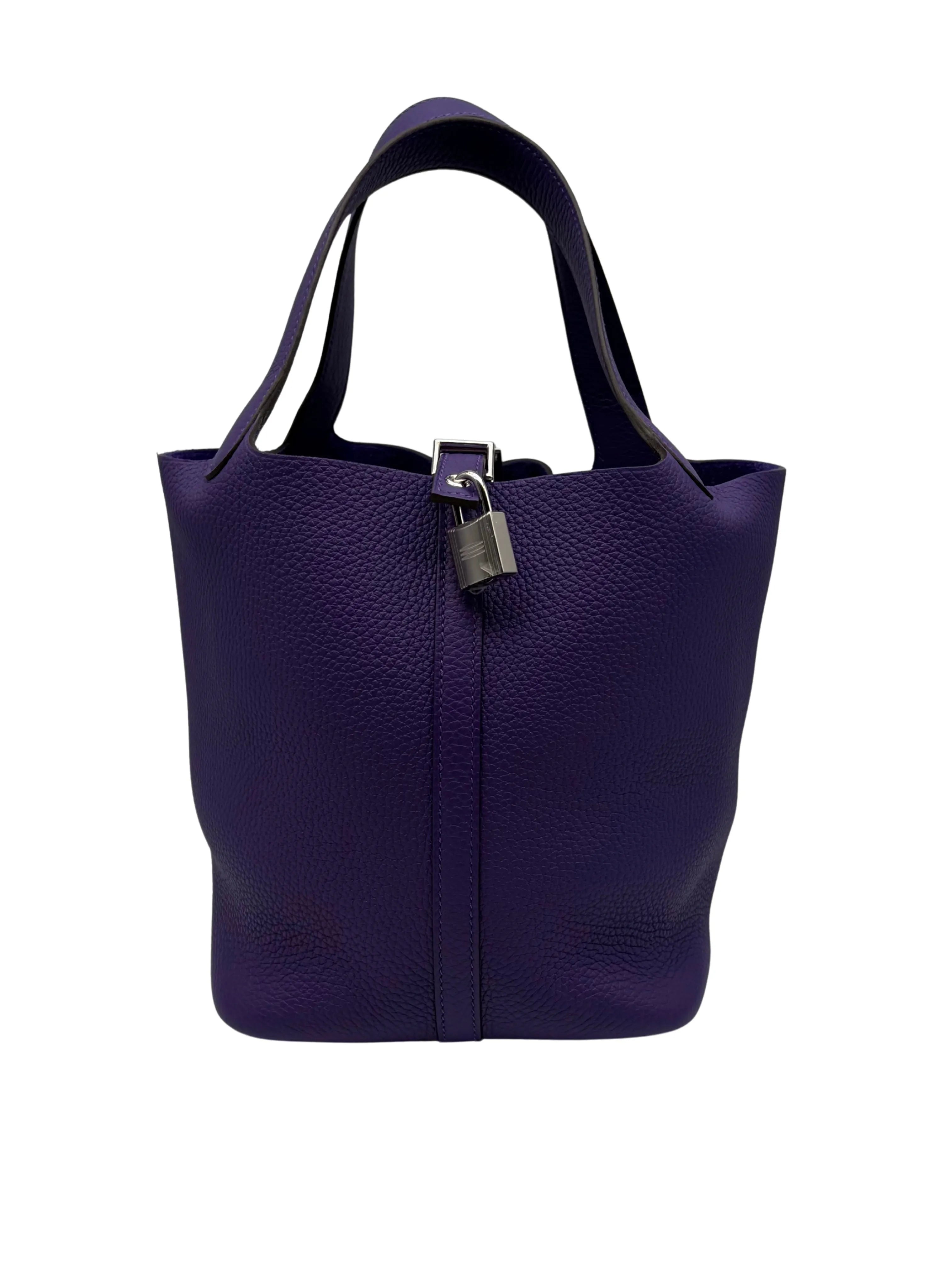 Hermès Picotin 22 Clemence Purple Palladium Hardware full set in Sotogrande | Bolso Picotin 22 piel clemence morado herraje paladio, envio internacional.