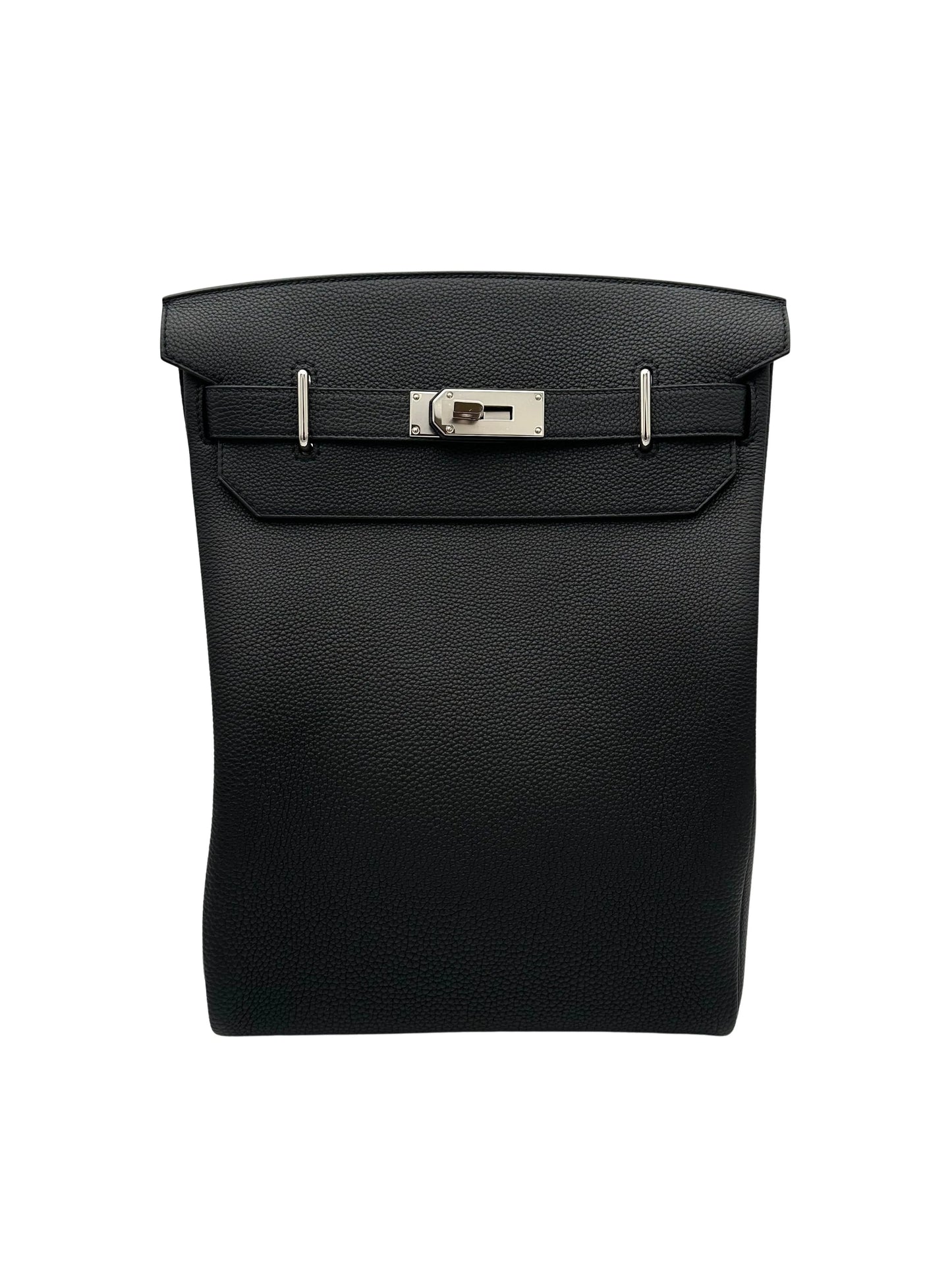 Hermes Hac A Dos GM de piel Togo black herrajes paladio, año 2025, full set. Black Togo leather, palladium hardware.