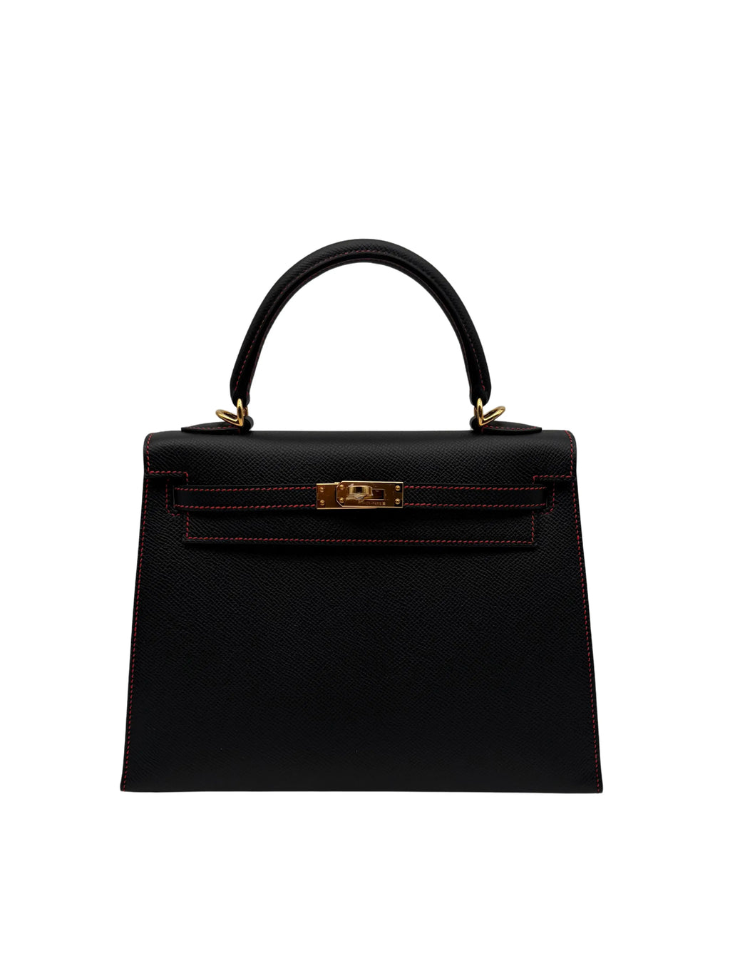 Hermès Kelly 25 HSS Epsom Black/Rouge De Coeur full set in Sotogrande | Bolso Hermès Kelly 25 HSS piel Epsom negro y rojo, herraje dorado, envio internacional.