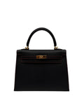 Hermès Kelly 25 HSS Epsom Black/Rouge De Coeur full set in Sotogrande | Bolso Hermès Kelly 25 HSS piel Epsom negro y rojo, herraje dorado, envio internacional.