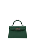 Hermès Kelly Mini Epsom Vert Moyen Electrum full set in Sotogrande | Bolso Hermès Kelly 20 epsom vert moyen electrum, envio internacional.