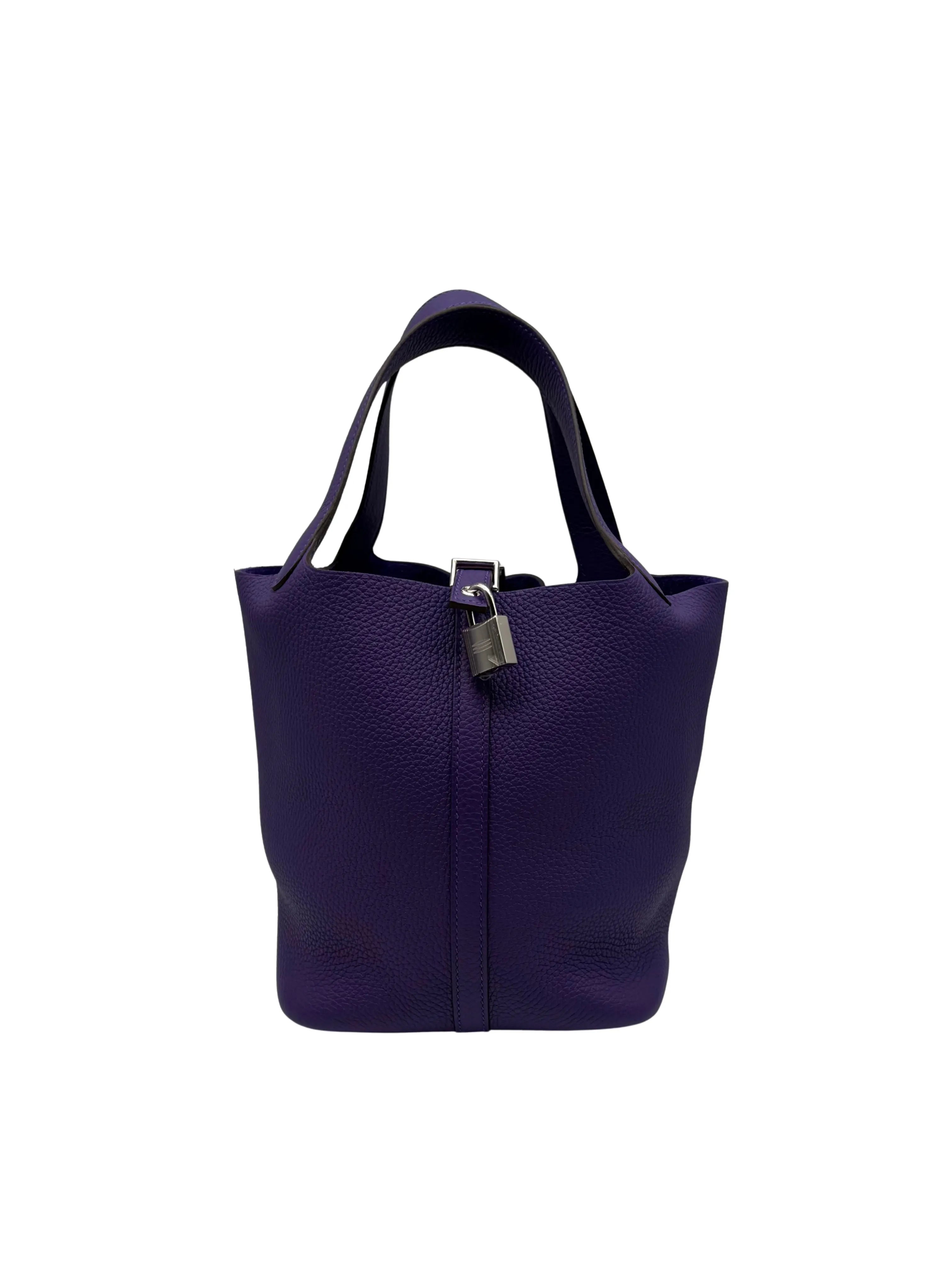 Hermès Picotin 22 Clemence Purple Palladium Hardware full set in Sotogrande | Bolso Picotin 22 piel clemence morado herraje paladio, envio internacional.