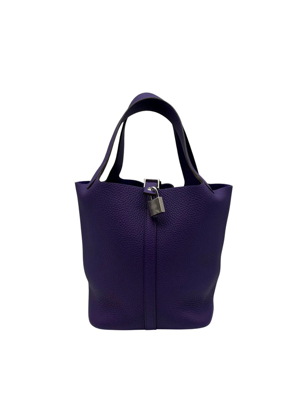 Hermès Picotin 22 Clemence Purple Palladium Hardware full set in Sotogrande | Bolso Picotin 22 piel clemence morado herraje paladio, envio internacional.