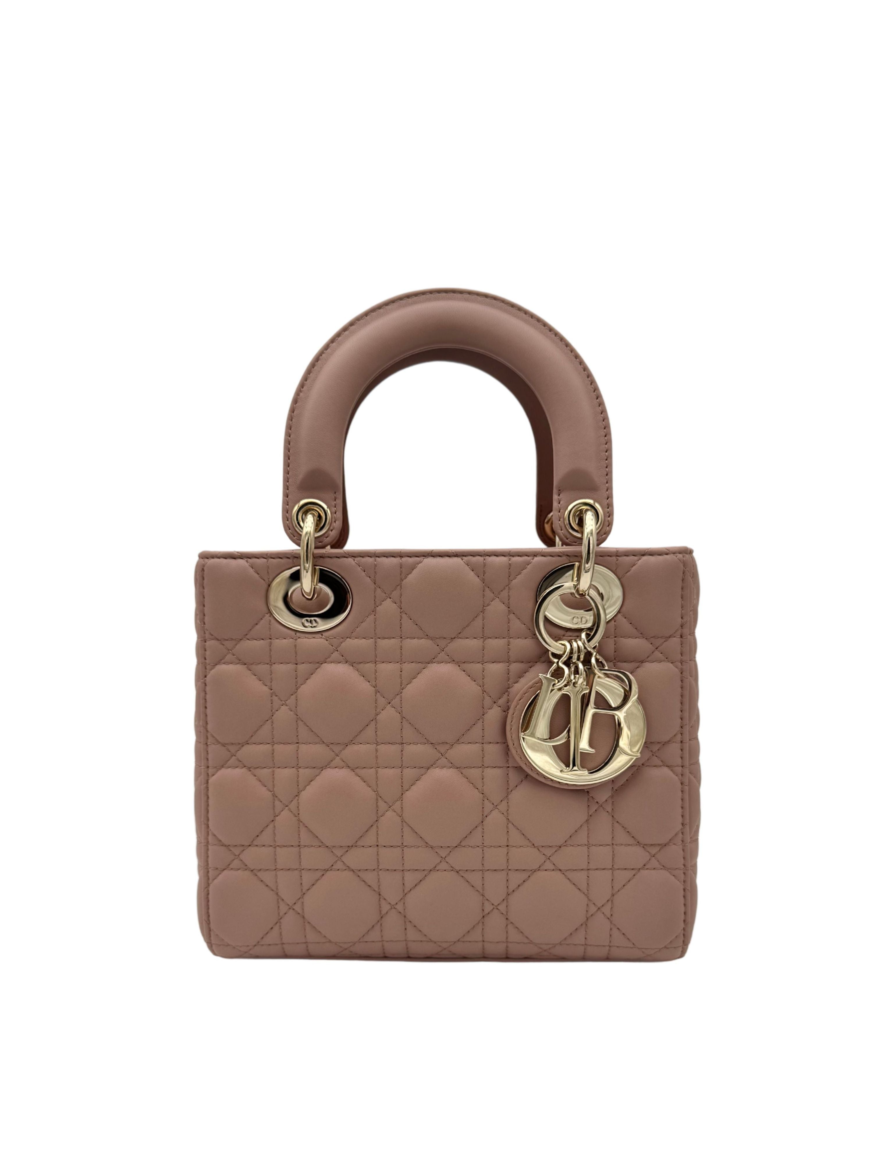 Lady Dior Small Rose Pale Gold Hardware - Bolso Lady Dior Rosa Palo Herraje Dorado