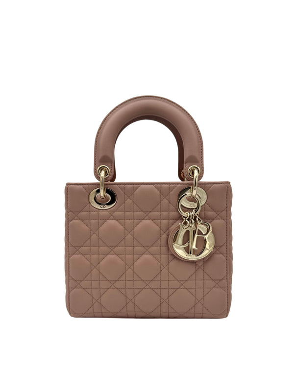 Lady Dior Small Rose Pale Gold Hardware - Bolso Lady Dior Rosa Palo Herraje Dorado