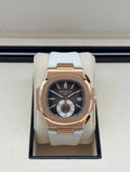 Patek Philippe Nautilus 5980R-001 rose gold with brown dial and rubber strap – 2018 full set
