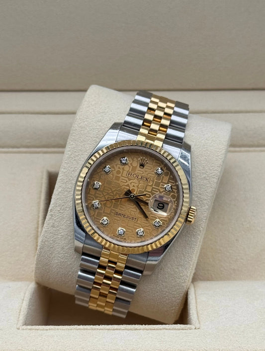 Rolex Datejust 36mm Steel / Gold Anniversary Dial Jubilee - Reloj Acero y Oro con esfera con diamantes en Marbella