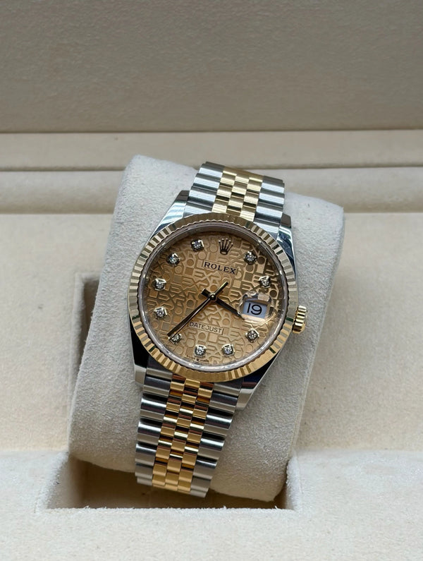 Rolex Datejust 36mm Steel/Gold Anniversary Diamonds Dial full set in Sotogrande | Reloj Rolex Datejust 36mm acero y oro esfera aniversario con diamantes, envio internacional.