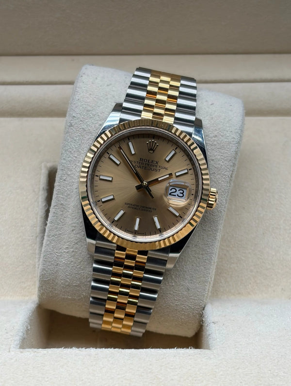 Rolex Datejust 36mm Steel/Gold Champagne Dial full set Sotogrande | Reloj Rolex Datejust 36mm acero y oro esfera champan, envio internacional.