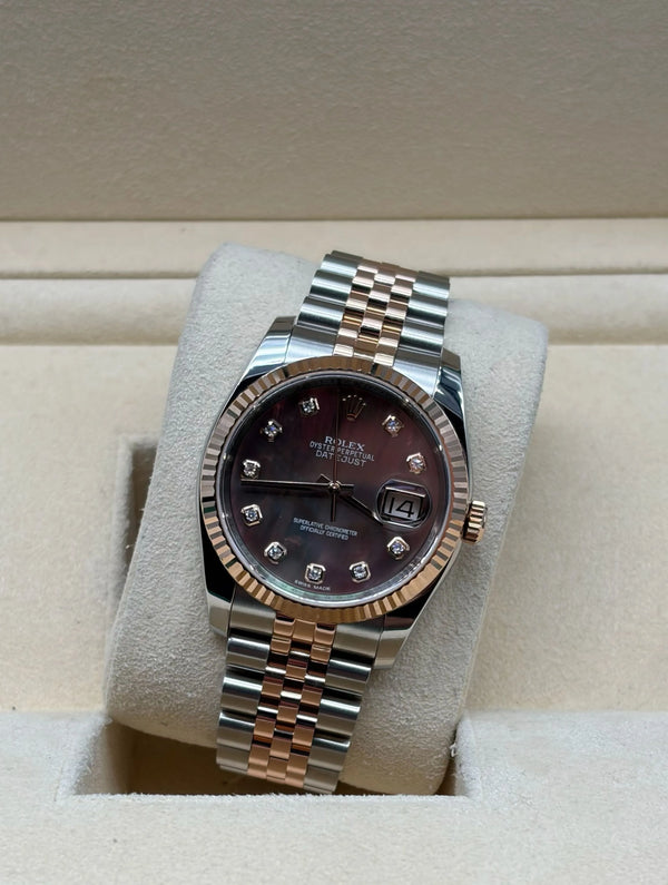 Rolex Datejust 36mm Steel/R. Gold Tahiti Dial full set Sotogrande