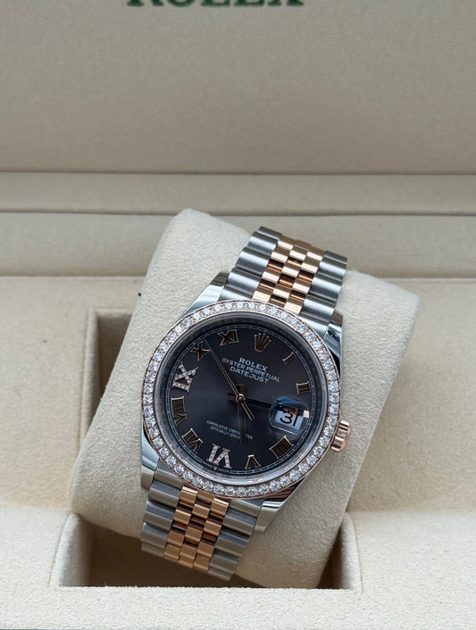 Rolex Datejust 36mm Steel/Rose Gold RBR / Acero y Oro Rosa - Rhodium Roman Diamonds Dial / Esfera Gris Romana Diamantes - Marbella, Spain / España
