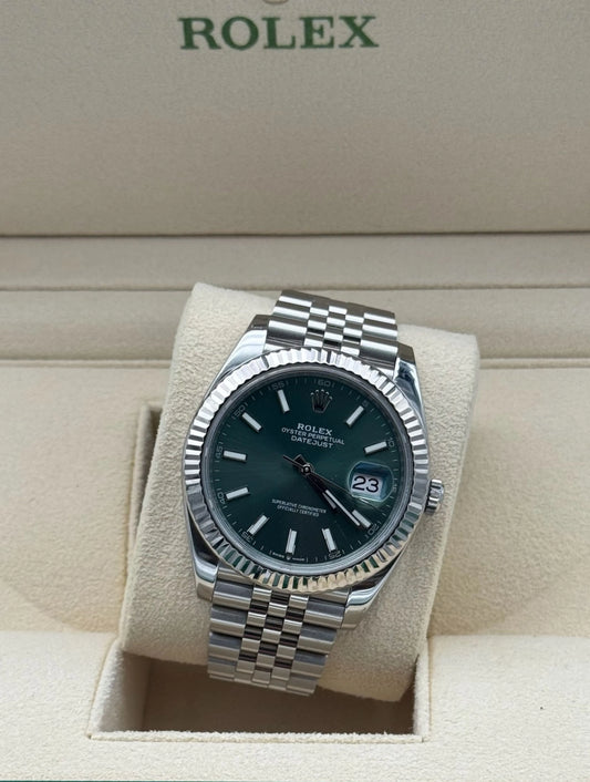 Buy watch Rolex Datejust 41 mm green dial - reloj Rolex Datejust acero esfera verde en Marbella.