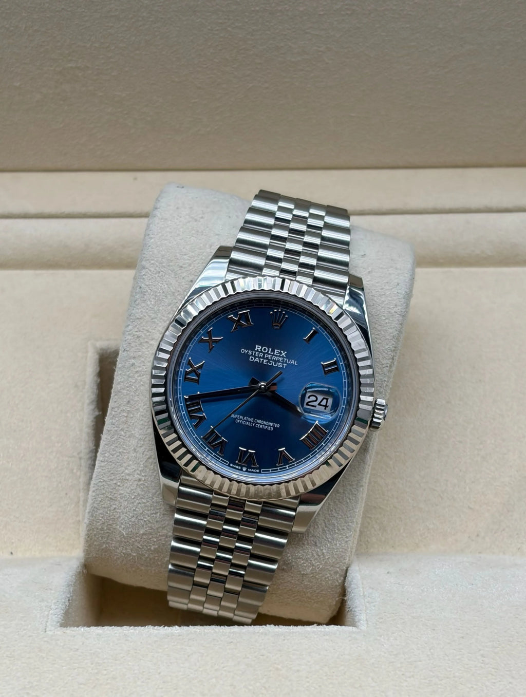 Rolex Datejust 41mm Azzurro Dial Jubilee full set in Sotogrande | Reloj Rolex Datejust 41mm acero esfera azul con letras romanas, envio internacional.