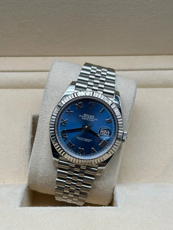 Rolex Datejust 41mm Azzurro Dial Jubilee full set in Sotogrande | Reloj Rolex Datejust 41mm acero esfera azul con letras romanas, envio internacional.