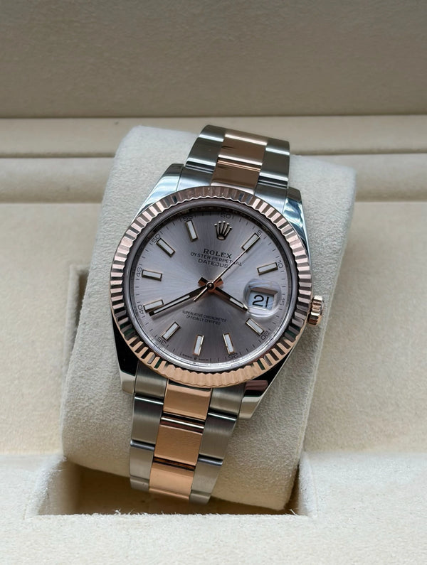 Rolex Datejust 41mm Steel/R. Gold Sundust Dial Oyster full set in Sotogrande | Reloj Rolex Datejust 41mm acero y oro rosa, esfera sundust, envio internacional.
