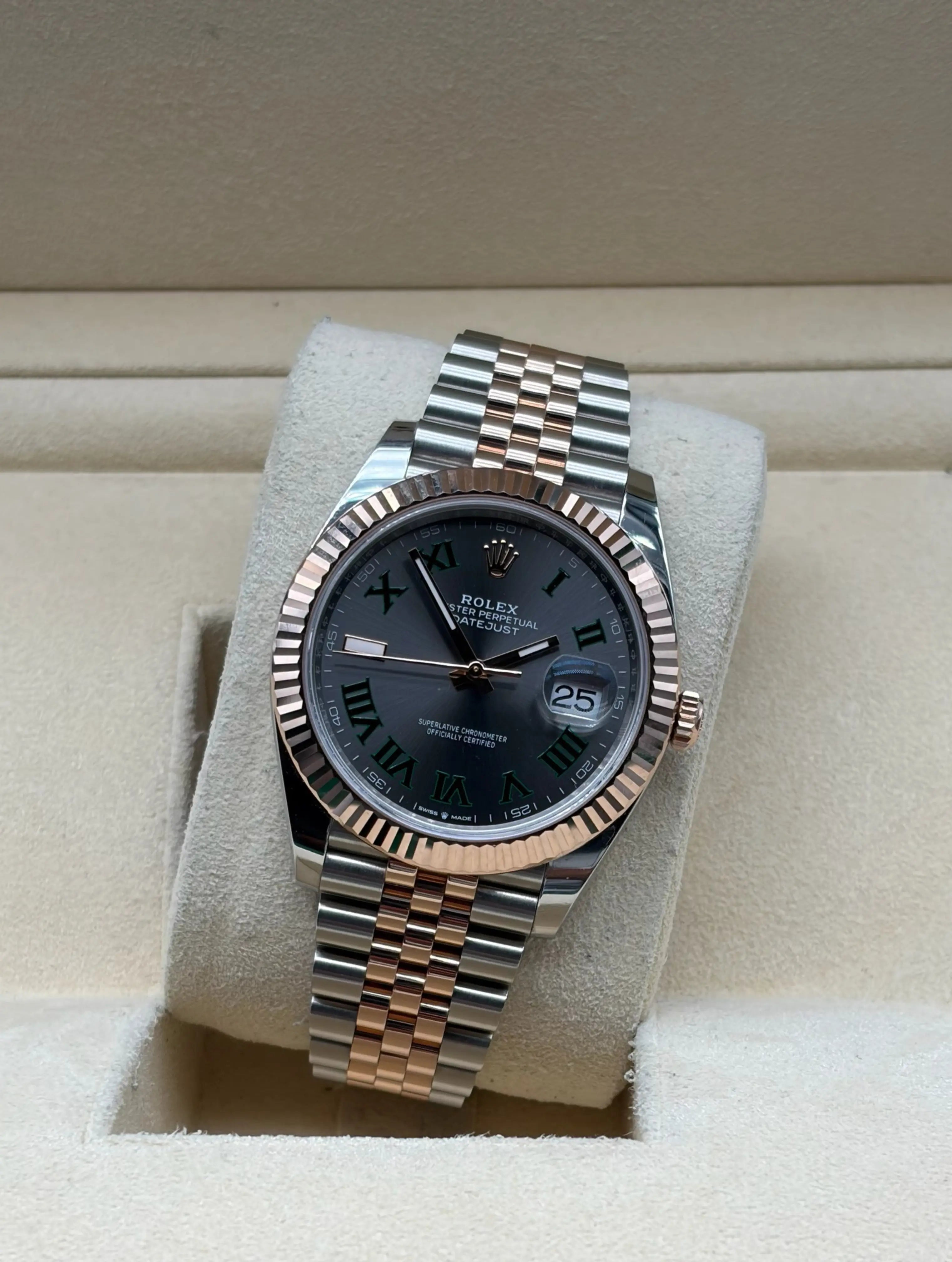Rolex Datejust 41mm Steel/Rose Gold Wimbledon Dial Jubilee full set in Sotogrande | Rolex Datejust 41mm acero oro rosa esf. Wimbledon jubilee, envio internacional.