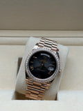Rolex Day Date 40mm Rose Gold Black Ombre Dial RBR full set Sotogrande | Reloj Rolex Day date 40mm oro rosa esfera ombré color negro, envio internacional.