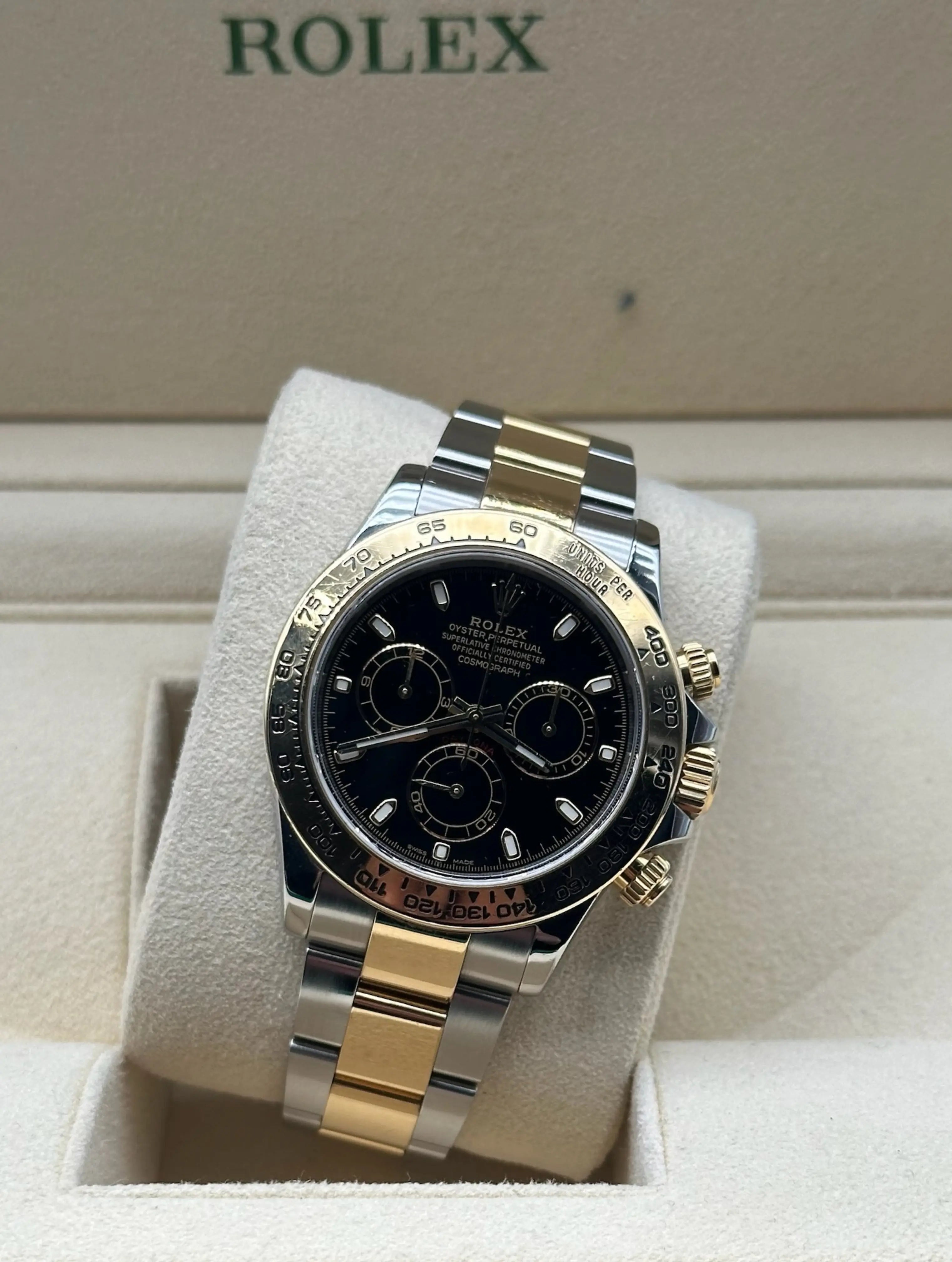 Rolex Daytona Steel/Gold Black Dial full set Sotogrande | reloj Rolex Daytona acero y oro esfera negra. Envio internacional.