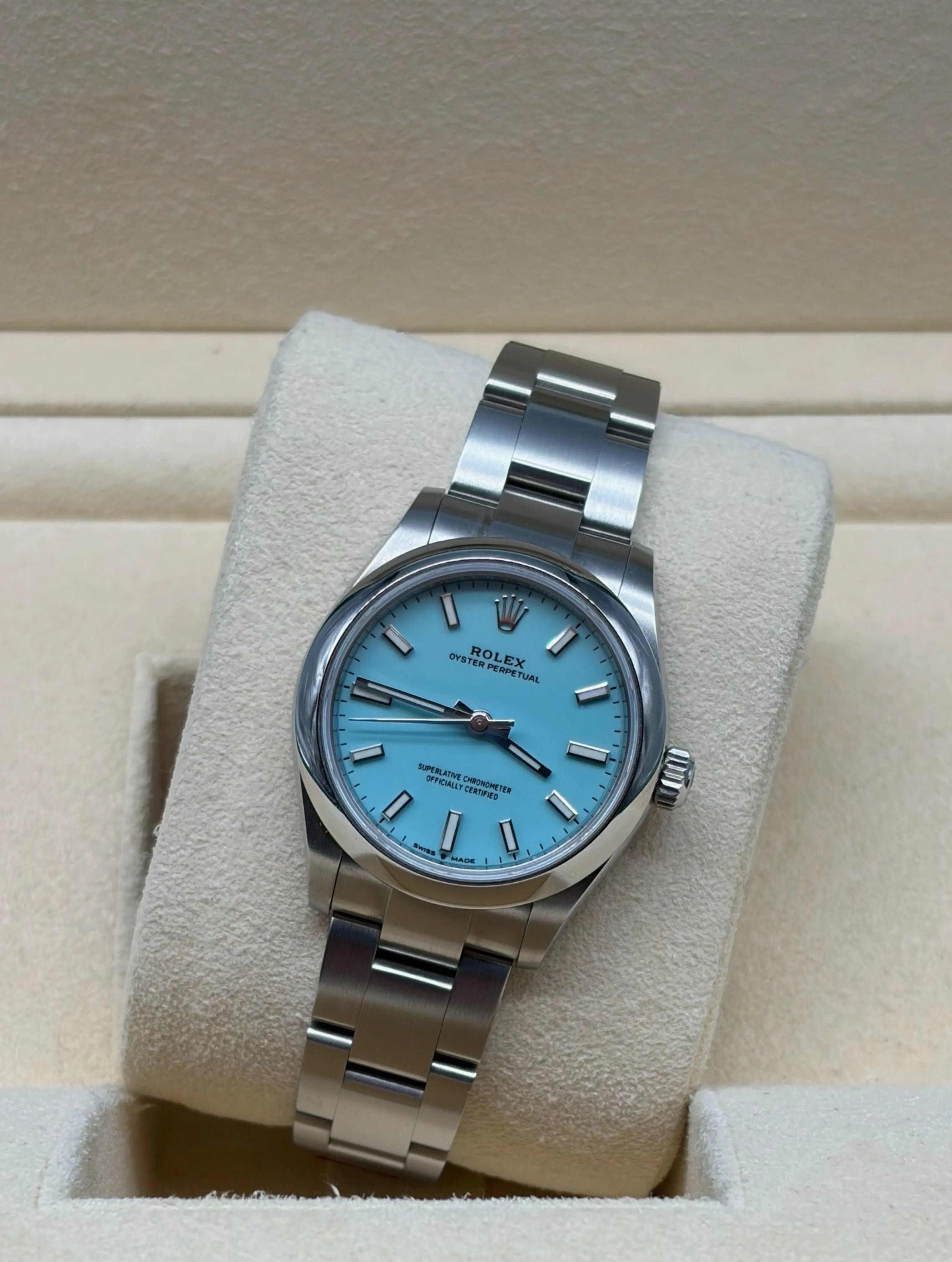 Rolex Oyster Perpetual 31mm Tiffany Dial full set in Sotogrande | Reloj Rolex Oyster Perpetual 31mm esfera Tiffany set completo, envio internacional.