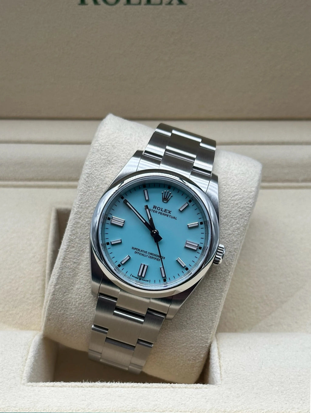 Rolex Oyster Perpetual 36mm Tiffany Dial full set in Sotogrande | Reloj Rolex Oyster Perpetual esfera Tiffany, envio internacional.