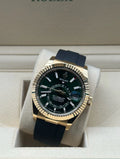 Rolex Sky Dweller Osyterflex Rose Gold Green Dial full set in Sotogrande | Reloj Rolex sky dweller oro esfera verdad