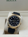 Rolex Sky Dweller Oysterflex Gold Black Dial full set in Marbella & Sotogrande | Worldwide shipping