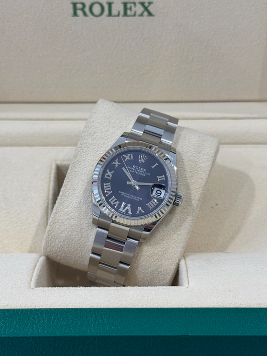 Watch Rolex Datejust 31 mm Steel Purple Roman Diamonds Oyster - Reloj Acero Esfera Morada Romana Diamantes
