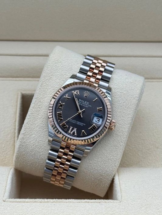 Watch Rolex Datejust 31mm Steel / Rose Gold Slate Diamonds Dial - Reloj Rolex de mujer acero y oro rosa esfera pizarra con diamantes